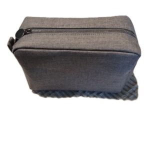 Gray Linen Cosmetic Bag
