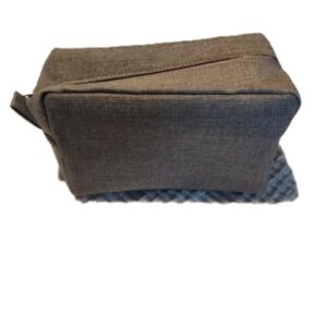 Khaki Linen Cosmetic Bag
