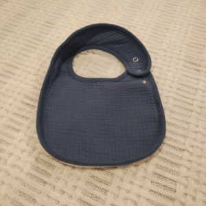 Muslin Bib w/ Neck Strap Marine Blue 7.75 X 6.25 inches
