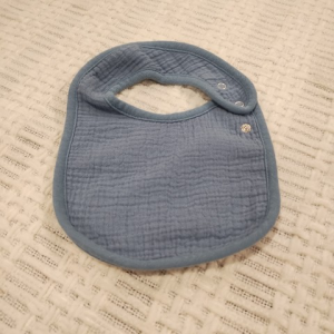 Muslin Bib w/ Neck Strap Medium Blue 7.75 X 6.25 inches