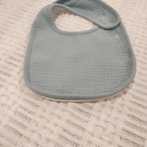 Muslin Bib w/ Neck Strap Light Green 7.75 X 6.25 inches