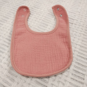 Gause Muslin Rose Pink Bib 11 x 7.25