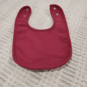 Gause Muslin Dark Pink Bib 11 x 7.25