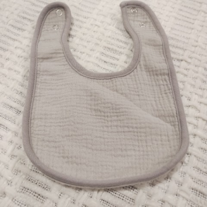 Gause Muslin Light Gray Bib 11 x 7.25