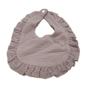 Muslin Ruffle Bib Lavender 9.25 x 10.25