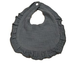 Muslin Ruffle Bib Light Teal Blue 9.25 x 10.25