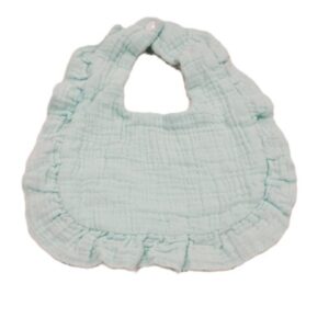 Muslin Ruffle Bib Mint Green 9.25 x 10.25
