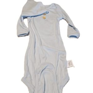 Baby Blue Tie Knot Gown with Cap and Button Detail Size 0-3 Month
