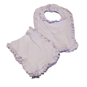 Ruffled Bib and Burp Cloth Purple