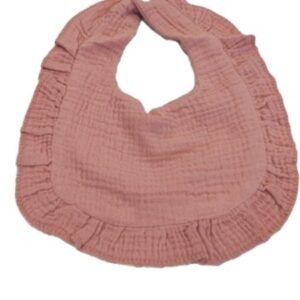 Muslin Ruffled Mauve Bib 9.5 X 11 inches