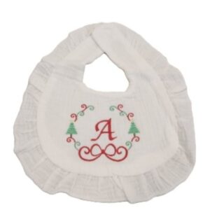 Muslin Ruffled White Bib 9.5 X 11 inches