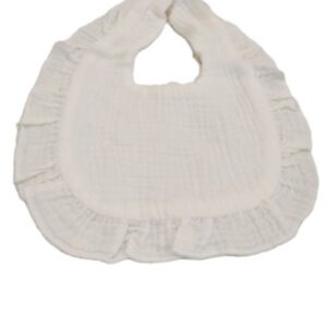 Muslin Ruffled Cream Bib 9.5 X 11 inches