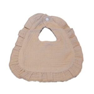 Muslin Ruffled Khaki Bib 9.5 X 11 inches