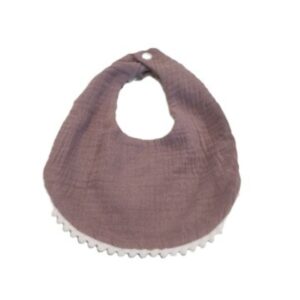 Lavender Muslin Bib with Popcorn Trim 8 X 9.5 inches