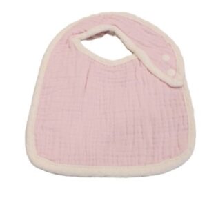 Pink Muslin Bib Square 7.5 x 9.25 inches