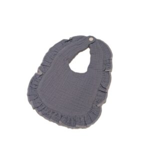 Muslin Ruffle Bib Dark Blue 9.25 x 10.25