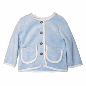 Blue Jacket with White Trim and Embroidery - Size 3 Months