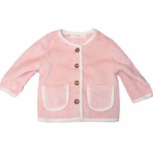 Pink Jacket with White Trim - Size 24 Months