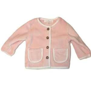 Pink Jacket with White Trim - Size 12 Months