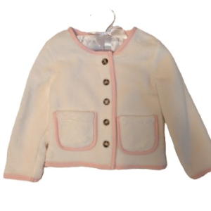 White Jacket with Pink Trim - Size 6 Months
