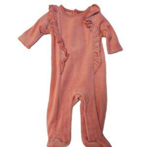 Dusty Rose Velour Ruffle Neck Dress - Size 18 Months