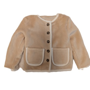 Tan Jacket with White Trim and Embroidery - Size 18 Months