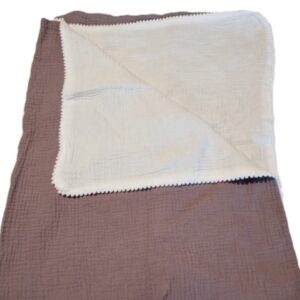 Muslin Blanket Lavender With Popcorn Trim Large 45 x 60 Inches