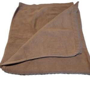 Camel Sweater Knit Blanket 36 X 36 Inches