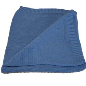 Blue Sweater Knit Blanket 36 X 36 Inches
