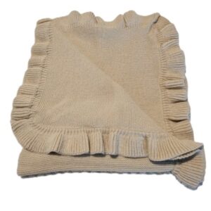 Camel Ruffled Sweater Knit Blanket 28 X 36 Inches