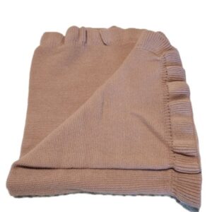 Mauve Ruffled Sweater Knit Blanket 28 X 36 Inches