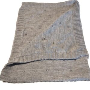 Gray Straight Edge Swaddle Sweater Knit Blanket 27 X 33 Inches