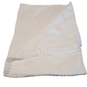 White Straight Edge Swaddle Sweater Knit Blanket 27 X 33 Inches