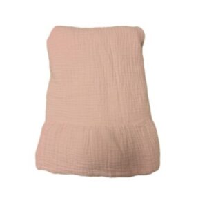 Pink Muslin Ruffled Blanket 40 x 40 Inches