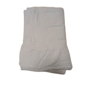 Pale Blue Muslin Ruffled Blanket 40 x 40 Inches