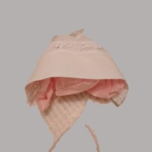 White Crochet Lace Handkerchief Christening Bonnet