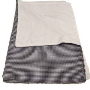 Blue and White Gingham Beach Towel Straight Edge