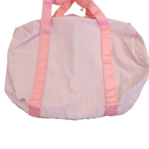 Pink and White Seersucker Duffle Bag