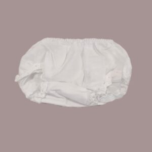 White Cotton Panty With Eyelet Trim Size  0-6 months or 18 lbs.