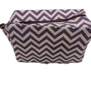 Purple and White Chevron Pattern Cosmetic Bag