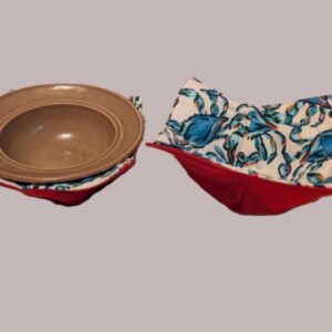 Bowl Cozy Blue and Red Crab on White Background Print