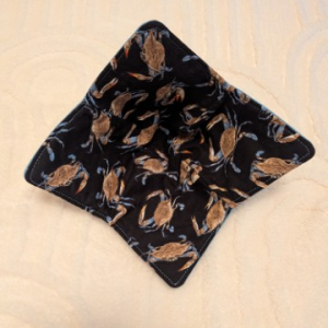 Blue Crab on Black Background Bowl Cozy