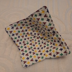 Purple Green and Gold Fleur de Lis with Crawfish Bowl Cozy