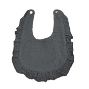 Muslin Ruffled Teal Blue Baby Bib 8.25 X 11 inches