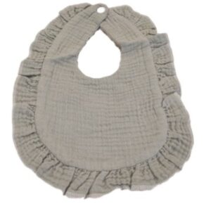 Muslin Ruffled Pale Green Bib 8.5 x 11 inches
