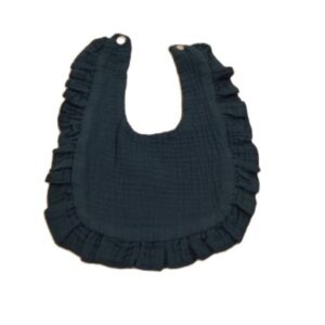 Muslin Ruffled Teal Blue Bib 6 X 8.5 inches