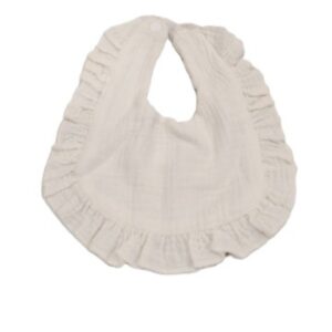 Muslin Ruffled Cream Bib 6 X 8.5 inches