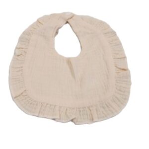 Muslin Ruffled Beige Bib 9.5 X 11 inches