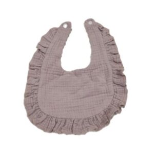 Muslin Ruffled Lavender Bib 9.5 X 11 inches