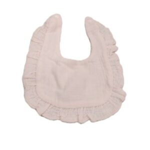 Muslin Ruffled Pink Bib 9.5 X 11 inches